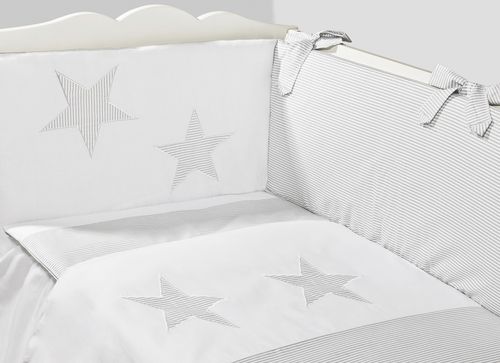 Cot Bed Bumper and Duvet Cover - 3 Pieces Set - Great Laced Star Collection - Vizaro