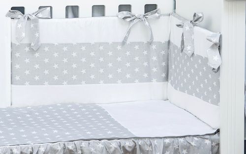 Cot Bed Bumper and Duvet Cover - 3 Pieces Set - Little Stars Collection -  Vizaro