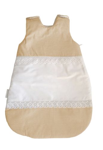 Sleeping bag (0-4 Months) -  2,5 Tog - Beige Stripes with Lace Collection