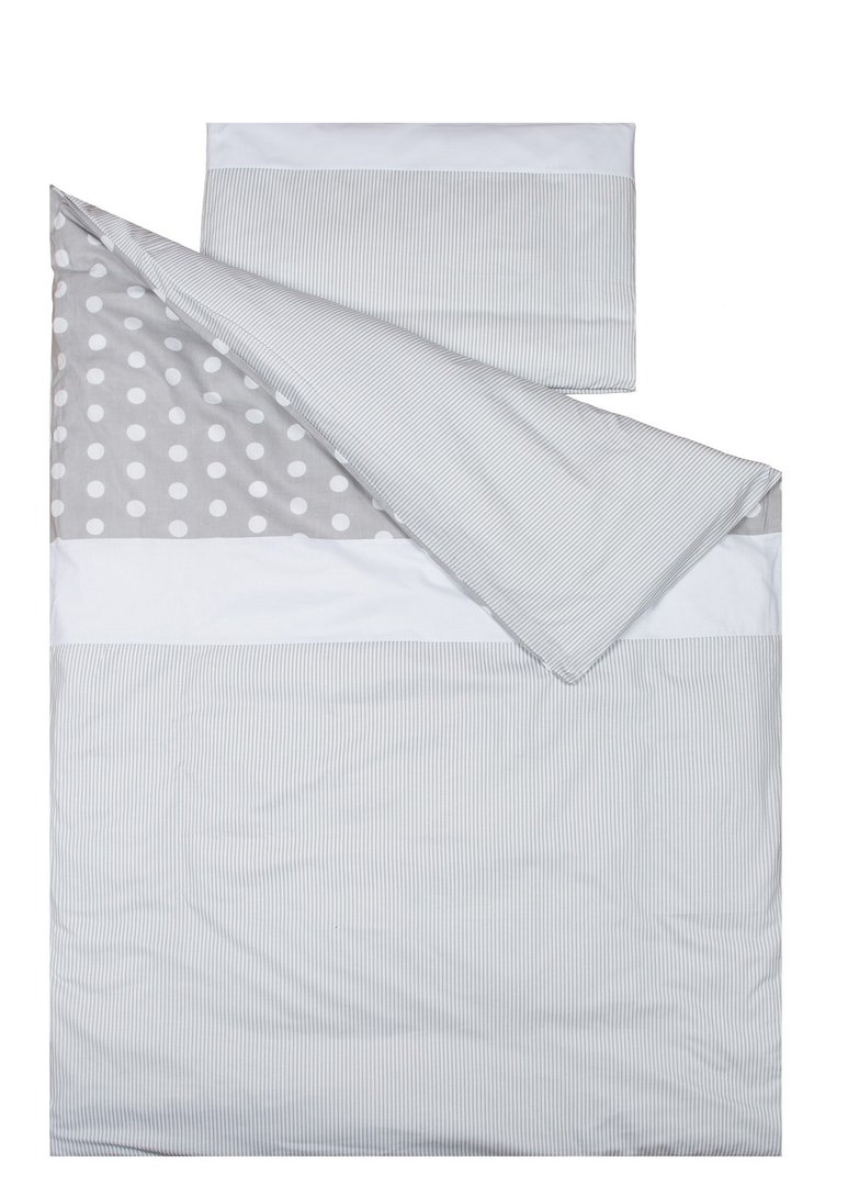 Duvet Cover Bedding Set For Cot Bed Polka Dots And Stripes