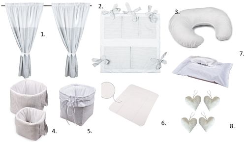 Baby's Room Decor Set - 8 Pieces Set - PGreat Laced Star Collection - Vizaro