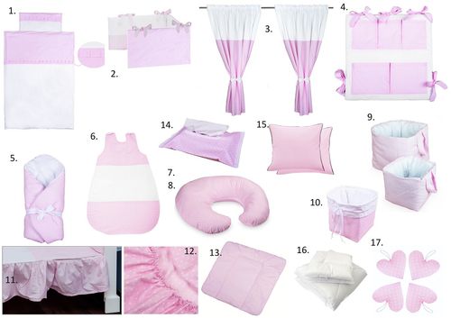 The Complete Baby Package - 19 Pieces Set - Pink & White Collection - Vizaro