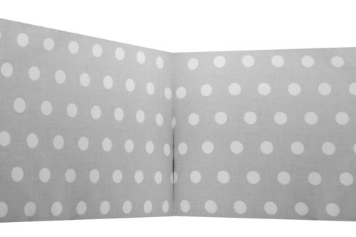 Padded Bumper Cot Bed - Polka Dots Collection - White & Grey - Vizaro