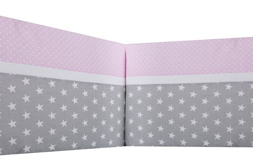 Padded Bumper Cot Bed - Polka Dots and Stars Collection - Vizaro