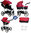 NEW! Vizaro Onyx - Red & White Chassis - 3 in 1 Travel System - Pram, Pushchair & Car Seat