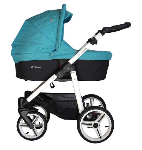 Vizaro Onyx - Turquoise & White Chassis - 3 in 1 Travel System