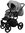 Vizaro Pearl Light Grey & Black Chassis - Only Pushchair