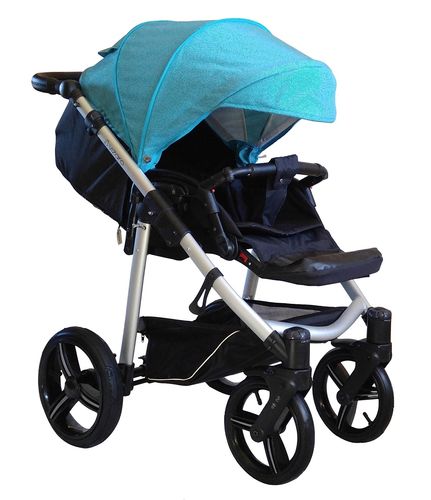 Vizaro Onyx - Turquoise & Silver Chassis - ONLY Pushchair