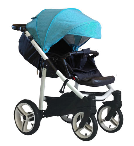 Vizaro Onyx - Turquoise & White Chassis - ONLY  Pushchair