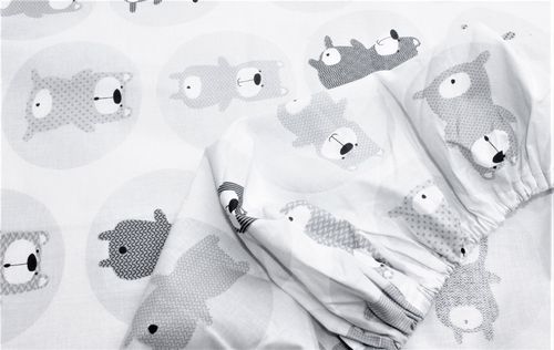 Fitted Sheet for Cot Bed - Grey Bears Collection