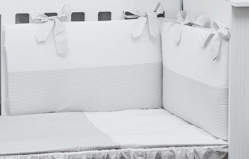 grey cot bed bumper