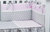 Cot Bed Bumper and Duvet Cover - 3 Piece Set - Polka Dots and Stars Collection - Vizaro