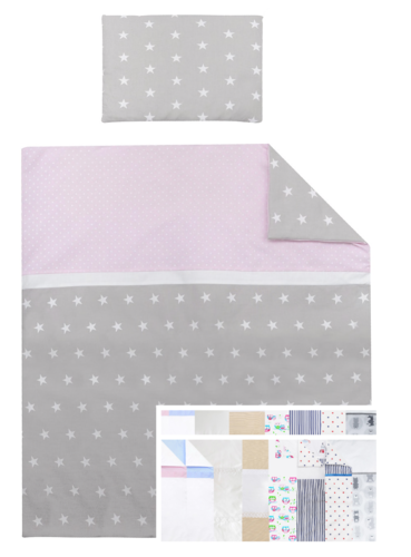 Quilt & pillow for Moses Basket - Polka Dots and Stars Collection - Vizaro