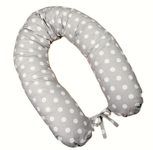 Maternity Pillow - Polka Dots Collection - White & Grey - Vizaro