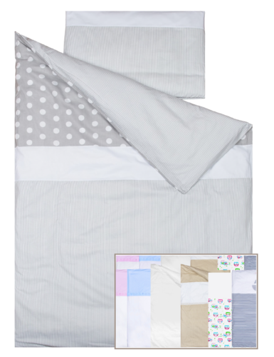 Duvet cover bedding set for Cot Bed - Polka Dots and Stripes Collection - Vizaro