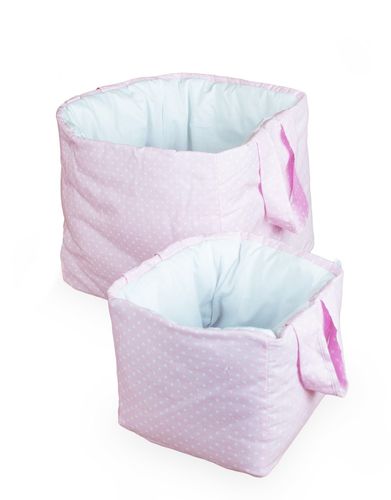 Padded Storage Baskets (2 pieces set) - Pink & White Collection - Vizaro