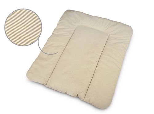 Padded Changing Mat - Beige Stripes with Lace Collection - Vizaro