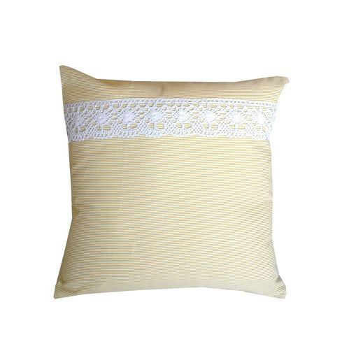 Pillowcase for baby room Decor - Beige Stripes with Lace Collection - Vizaro
