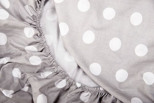 Fitted sheet for Cot Bed - Polka Dots Collection - White & Grey - Vizaro