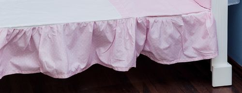 Valance sheet for Cot Bed - Pink & White Collection - Vizaro