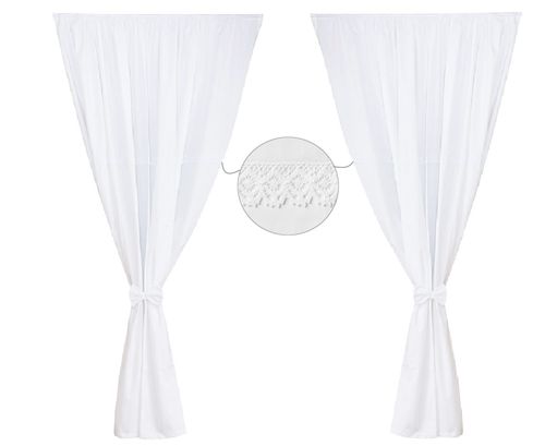 Curtains for Baby Room (2x) - White Lace Collection - Vizaro
