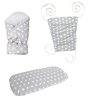 Baby Pram Set- 3 Pieces Set - Polka Dots Collection - White & Grey - Vizaro