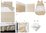 Complete Bedding Set for Cot Bed - 8 Pieces Set - Beige Stripes with Lace Collection - Vizaro