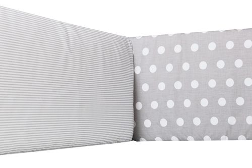 Padded Bumper Cot Bed - Polka Dots and Stripes Collection - Vizaro