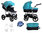 Vizaro Onyx - Turquoise & Silver Chassis - 2 in 1 Travel System - Pram & Pushchair