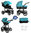 Vizaro Onyx - Turquoise & Black Chassis - 3 in 1 Travel System - OUT OF STOCK