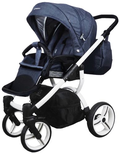 Vizaro Pearl Blue Denim & White Chassis - Only Pushchair