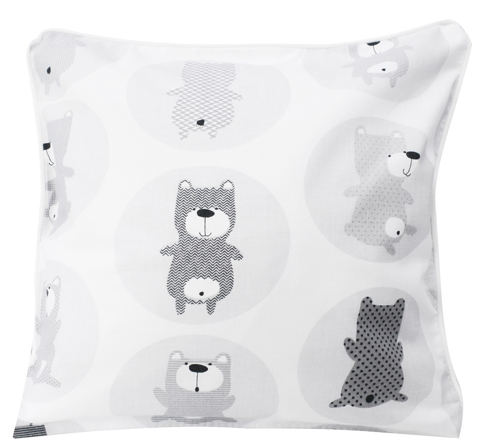Pillowcase for baby room Decor - Grey Bears Collection