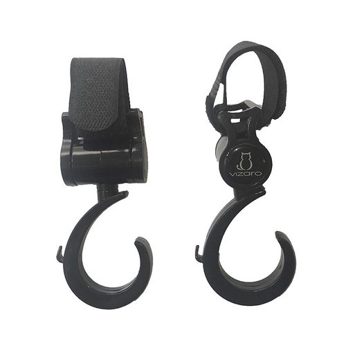 2x Hooks to carry shopping bags in a Pram / Stroller / Baby Travel System. Max 4kg.