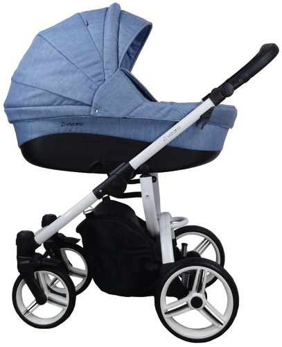 Vizaro Pearl OPAL BLUE & WHITE Frame - Luxury Baby Travel System - 3 in 1