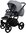 Vizaro Pearl LEATHER ARCTIC GREY & BLACK Frame Baby Travel System - 3 in 1
