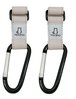 2x Sport Abalone Leather Hooks to hang baby stroller handlebar bags - Max. 15kg