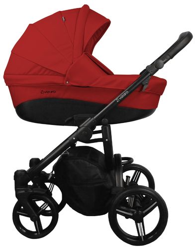 Vizaro Pearl SCARLET RED & BLACK Frame - Luxury Baby Travel System - 3 in 1