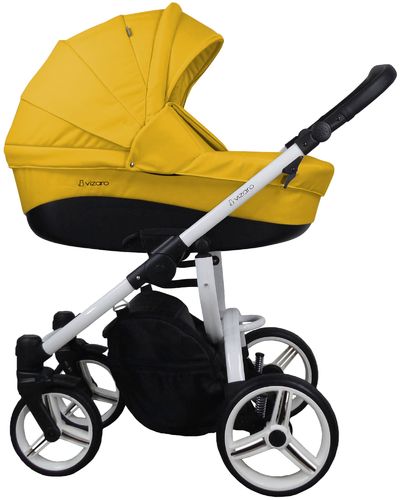 Vizaro Pearl TOSCAN YELLOW & WHITE Frame - Luxury Baby Travel System - 3 in 1
