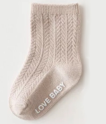 Anti-slip socks for baby 6-12 month - Beige